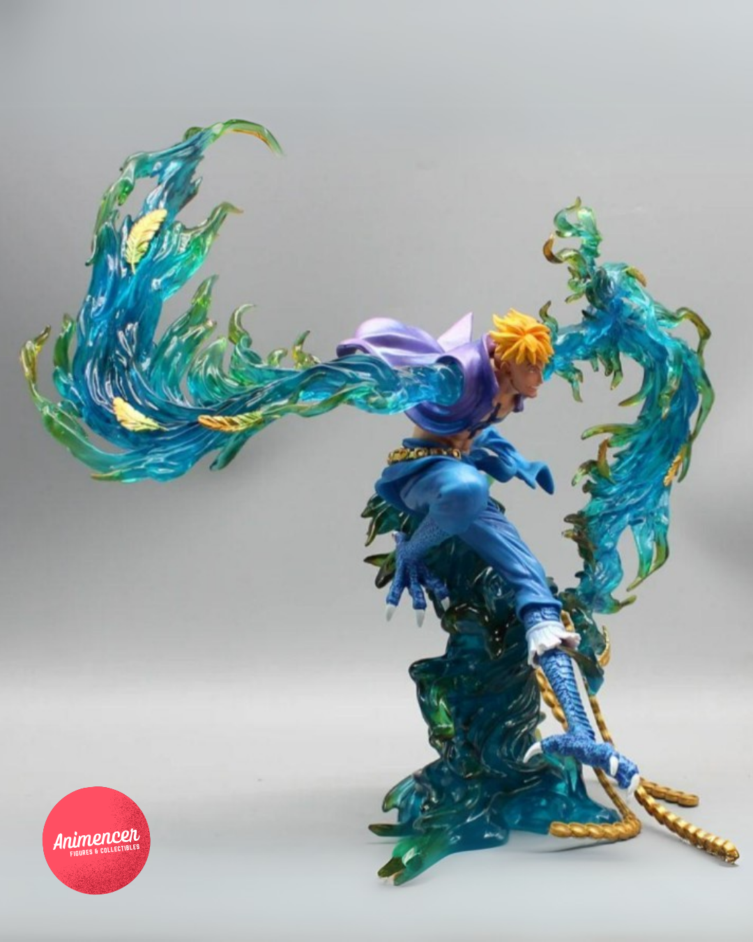 Marco the Phoenix Figure – One Piece 33cm PVC Action Statue | Flying Blue Flame Version