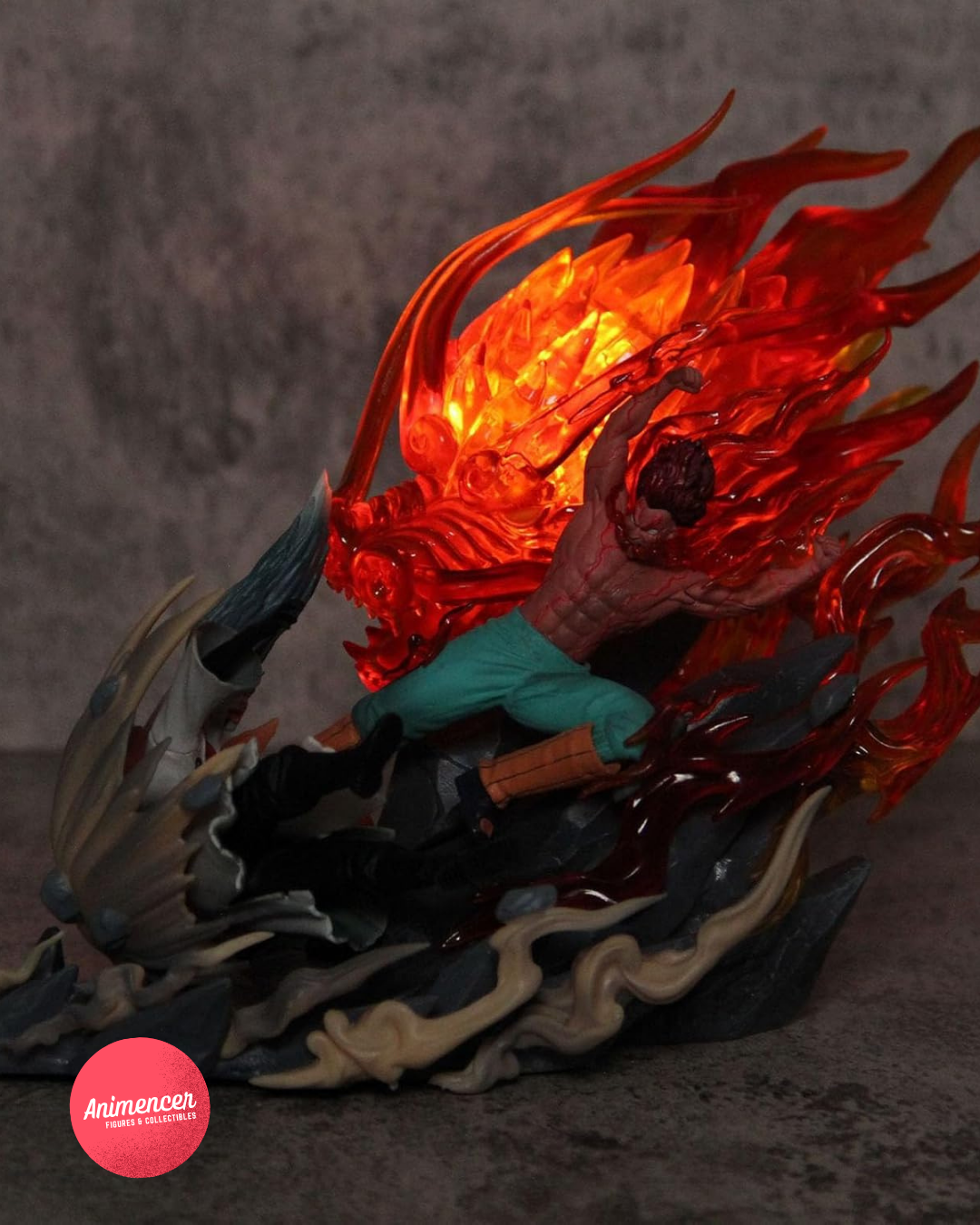Might Guy Eight Gates Figure – 19cm Naruto Final Form PVC Statue | Flame Effect Collectible Model