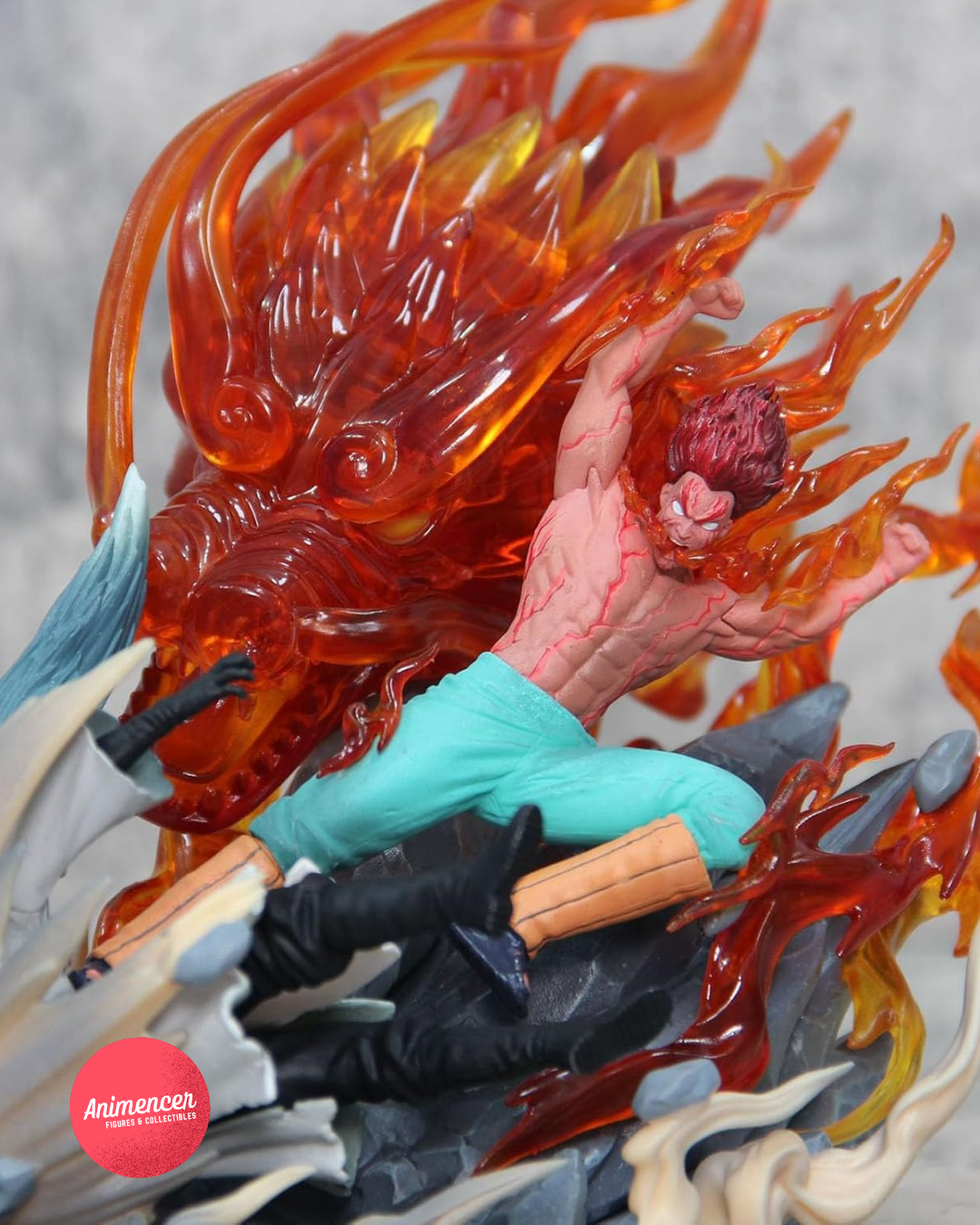 Might Guy Eight Gates Figure – 19cm Naruto Final Form PVC Statue | Flame Effect Collectible Model