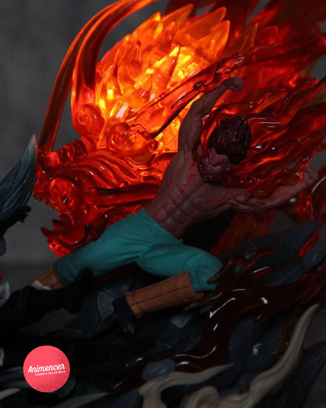 Might Guy Eight Gates Figure – 19cm Naruto Final Form PVC Statue | Flame Effect Collectible Model