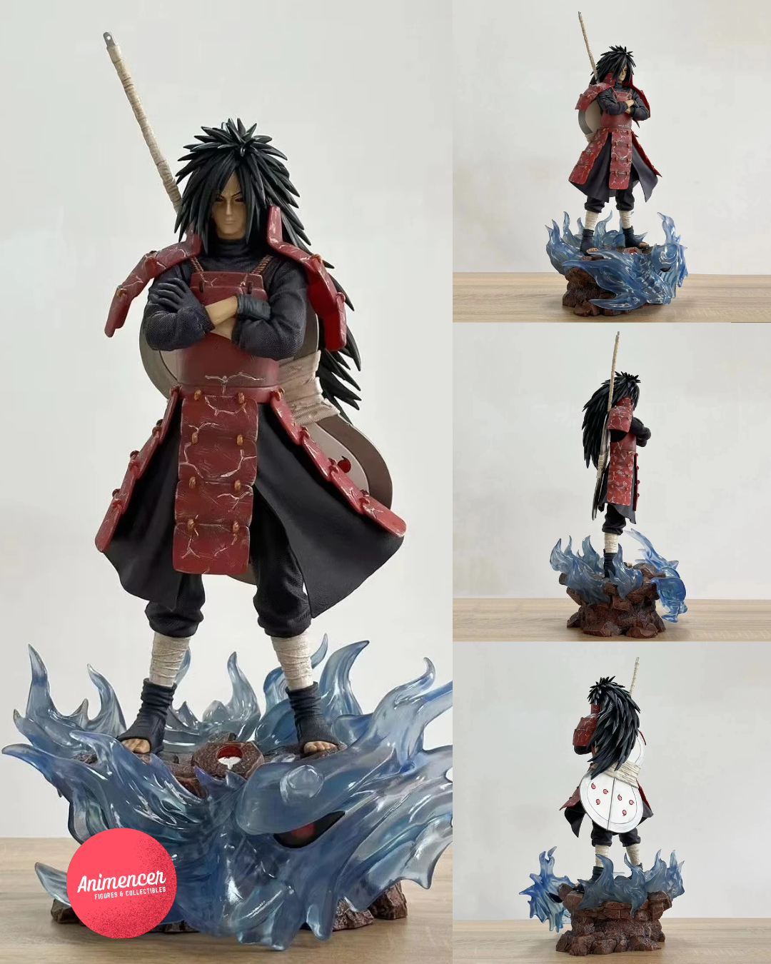 Uchiha Madara Figure – 42cm Naruto Shippuden PVC Statue with Flame Base & LED Light