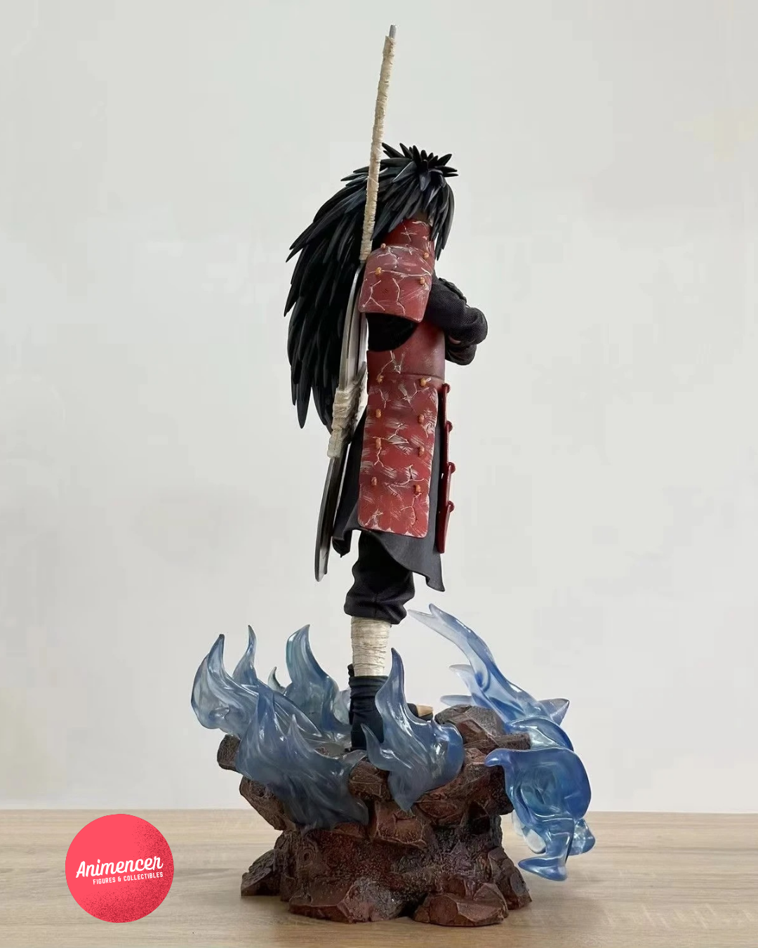 Uchiha Madara Figure – 42cm Naruto Shippuden PVC Statue with Flame Base & LED Light