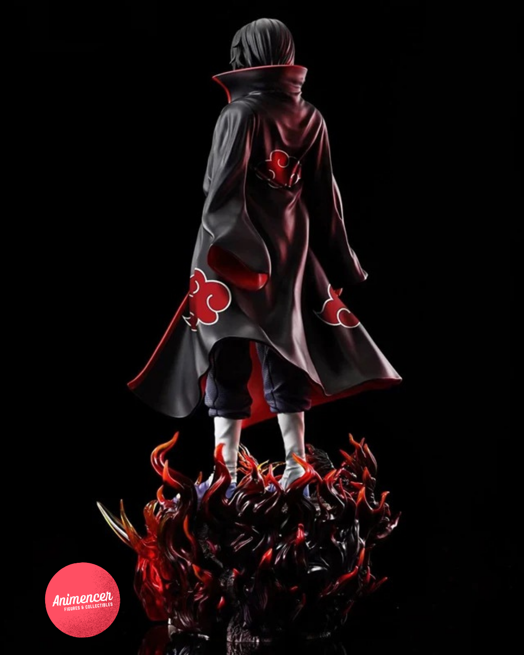 Uchiha Itachi Akatsuki Figure with Removable Hat & Flame Base – 40cm PVC Anime Statue Collectible Model