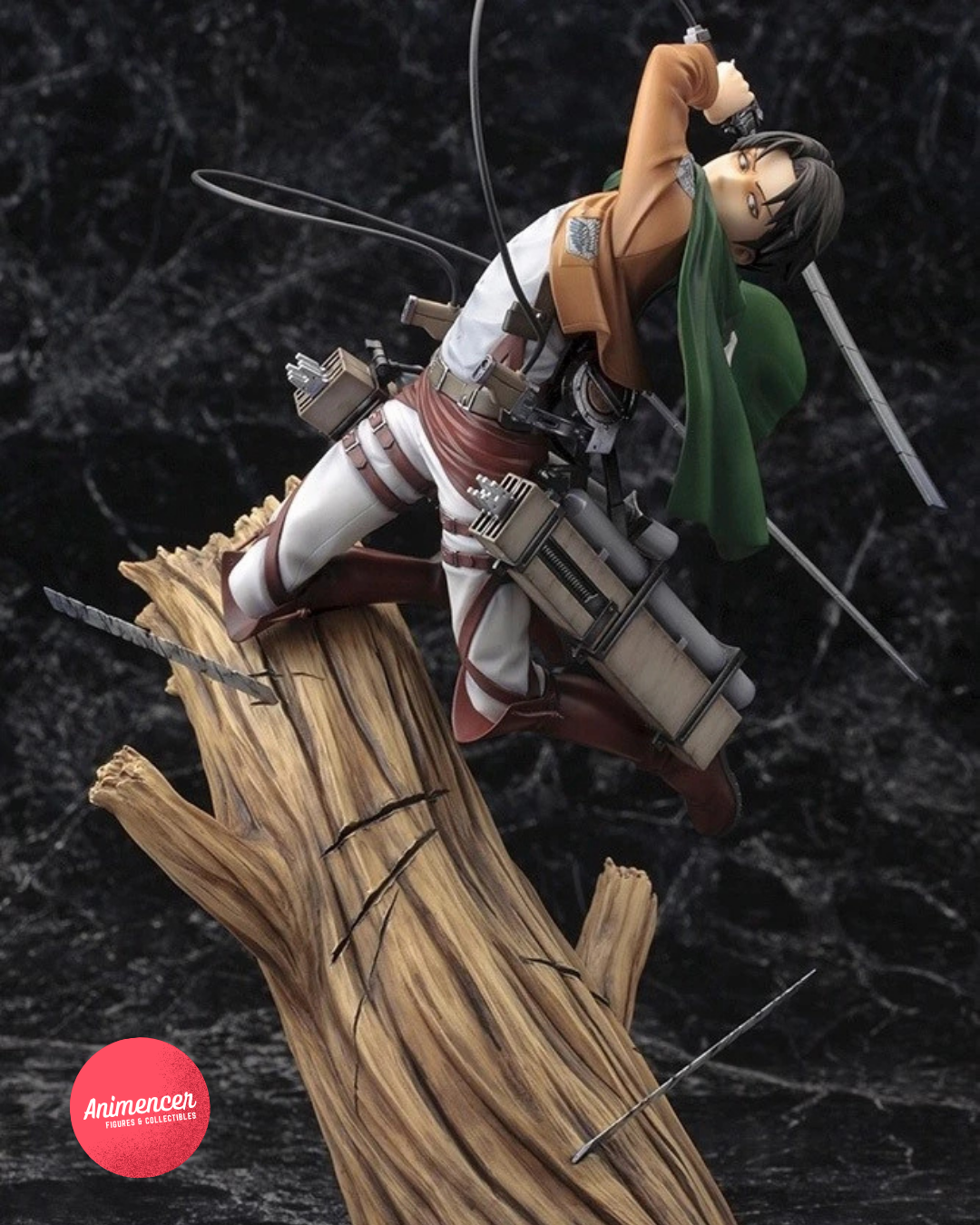 Levi Ackerman Action Figure – Attack on Titan Tree Launch Pose PVC Statue (29cm)