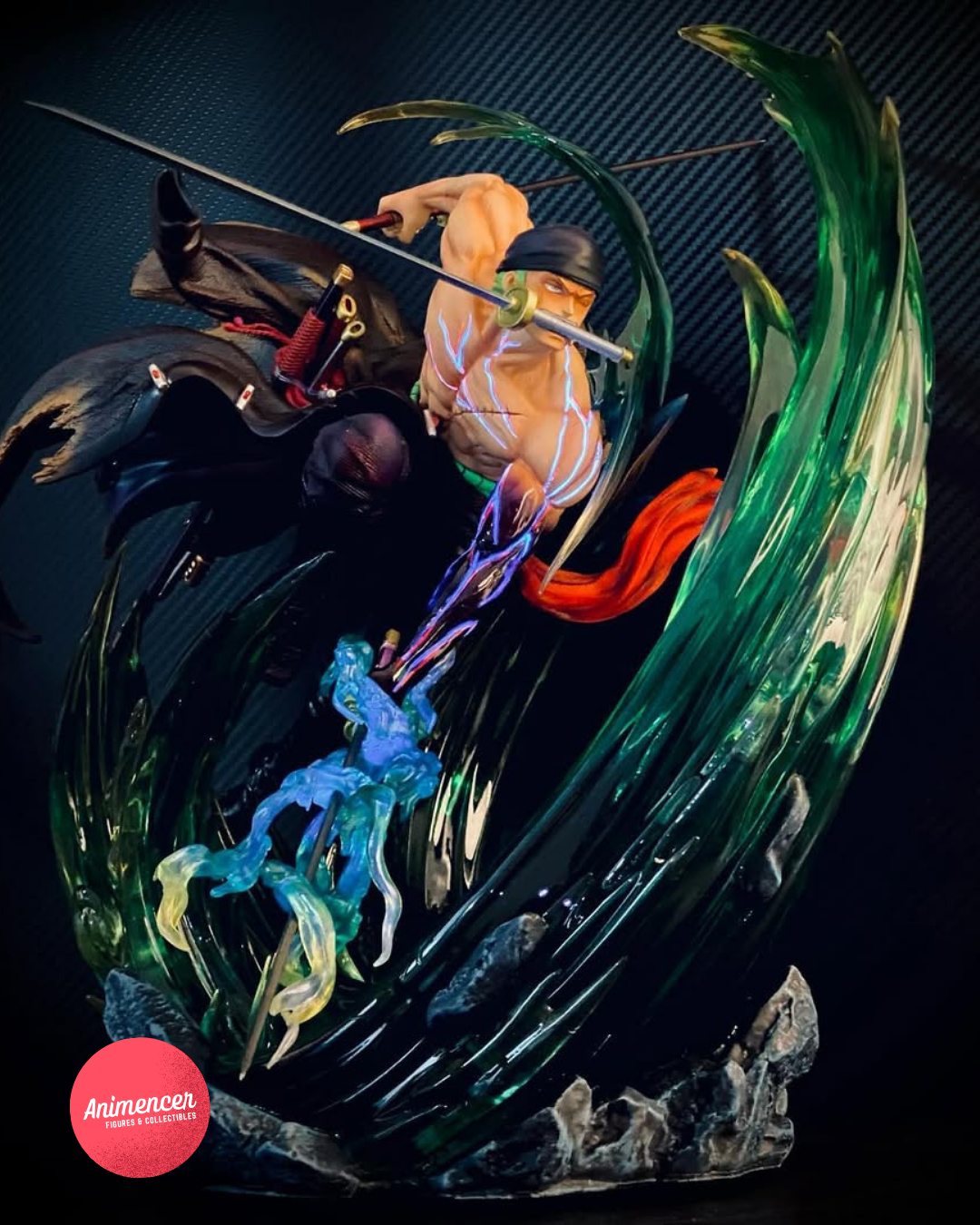 Zoro Resin Statue – Kuni aKuni Effect Pedestal Garage Kit | Handmade Polystone Figure (30cm)