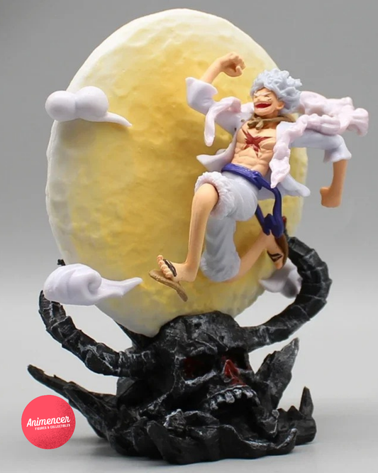 Luffy Gear 5 Mini Statue – 14cm Anime Figure with Skull Base | One Piece Sun God Nika Decor