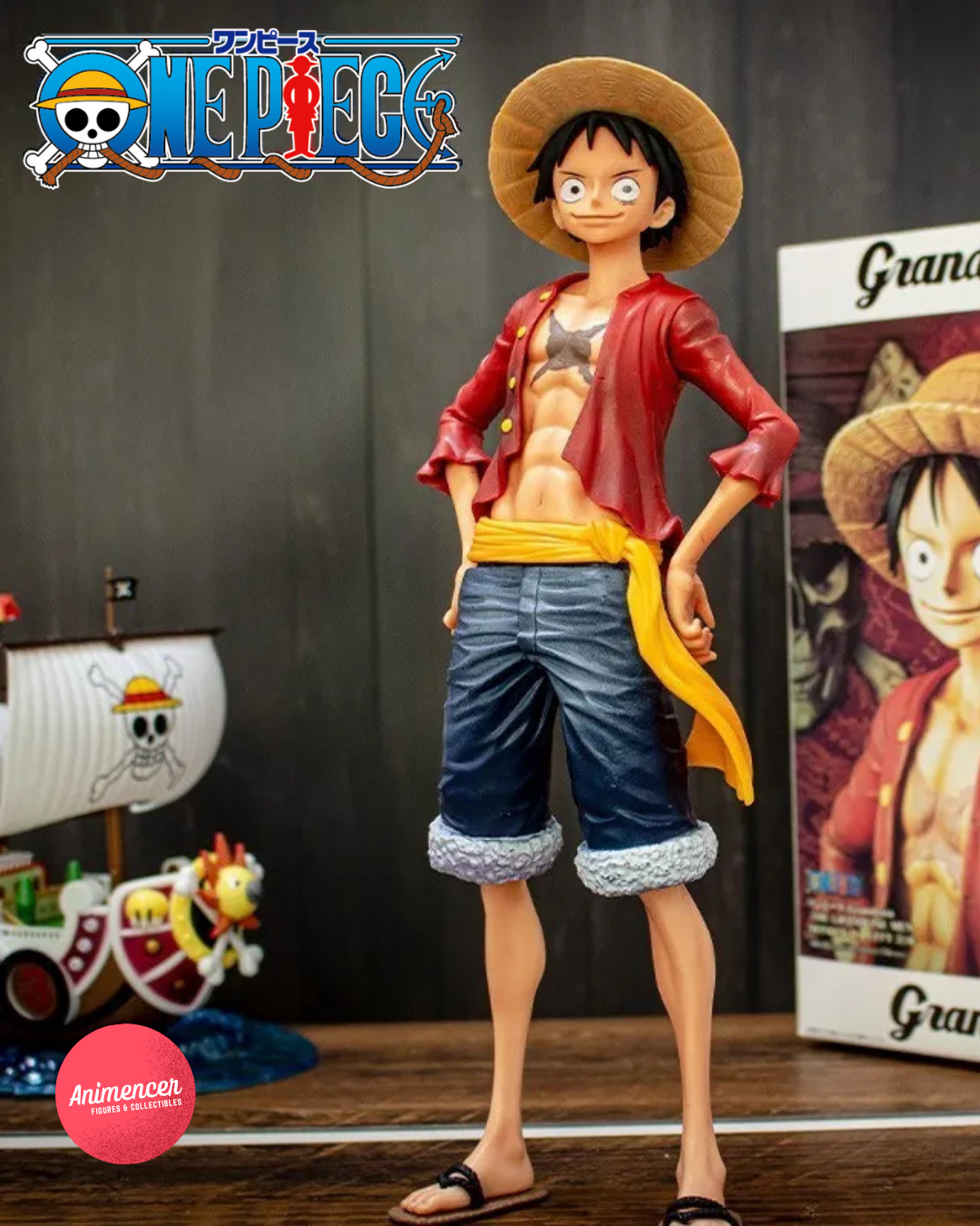 Luffy Action Figure – One Piece Anime Statue with 2 Interchangeable Faces | Assembling PVC Model