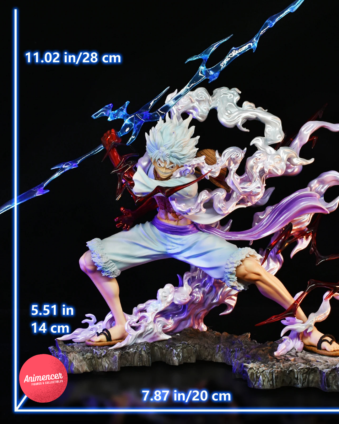Luffy Gear 5 Sun God Nika Figure – Dynamic Energy Pose PVC Statue 28 cm| One Piece Anime Collectible