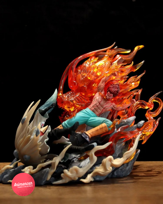 Might Guy Eight Gates Figure – 19cm Naruto Final Form PVC Statue | Flame Effect Collectible Model