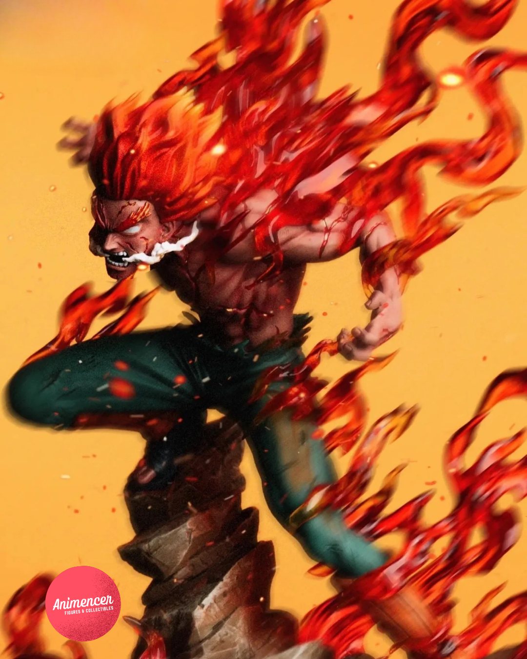 Might Guy 26cm Anime Action Figure – Eighth Gate Flame Form Statue | Naruto Collectible