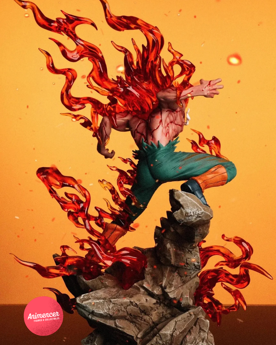 Might Guy 26cm Anime Action Figure – Eighth Gate Flame Form Statue | Naruto Collectible