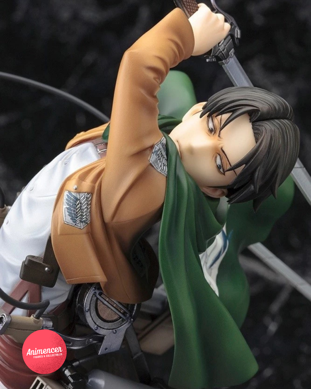 Levi Ackerman Action Figure – Attack on Titan Tree Launch Pose PVC Statue (29cm)