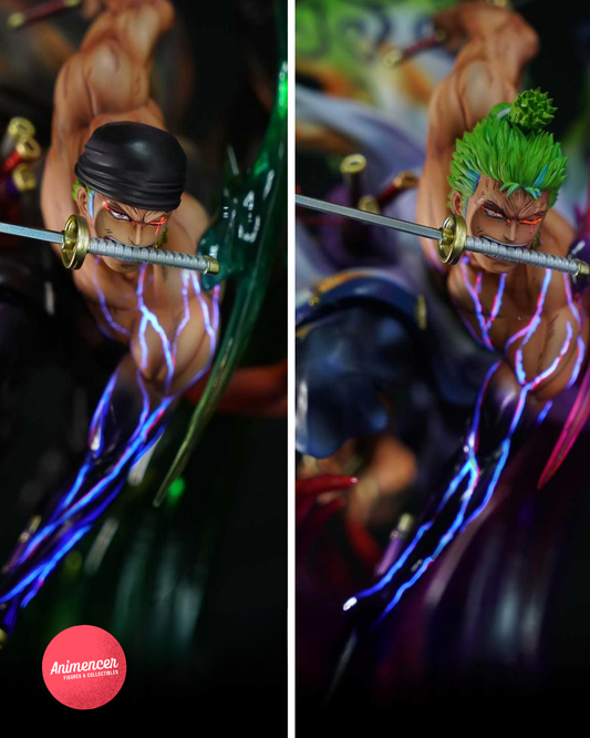 Zoro Resin Statue – Kuni aKuni Effect Pedestal Garage Kit | Handmade Polystone Figure (30cm)