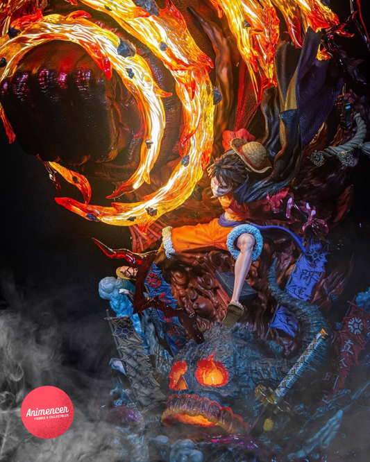Luffy Red Hawk LED Statue – Explosive Punch | Limited Edition One Piece Figure